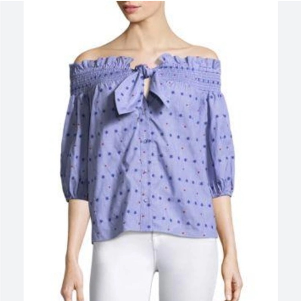 PARKER Spade Off the Shoulder Blouse in Multi NWT Women’s Size XS